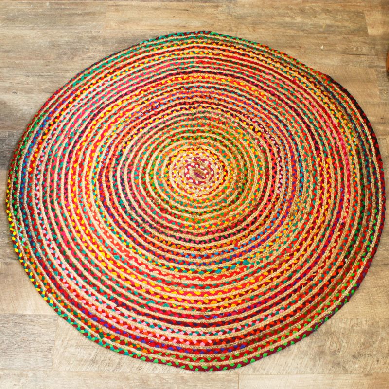 Runder Jutebaumwollteppich- 150 cm