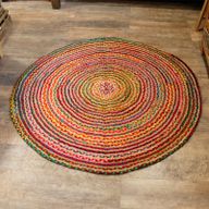 Runder Jutebaumwollteppich- 150 cm