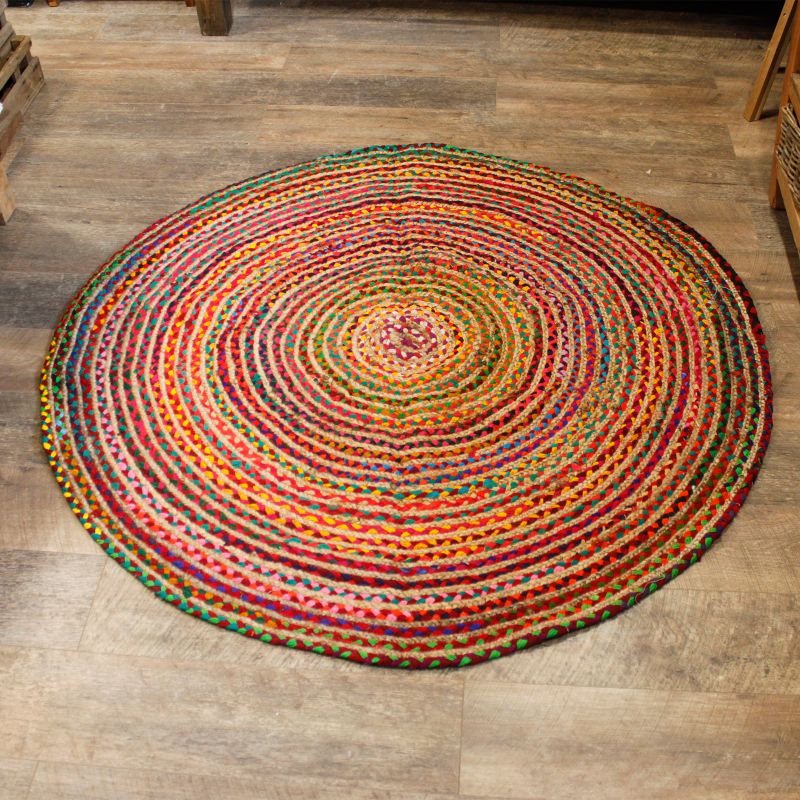Runder Jutebaumwollteppich- 150 cm