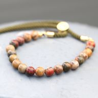 18K Vergoldetes Edelstein Schnurarmband - Picasso-Jaspis