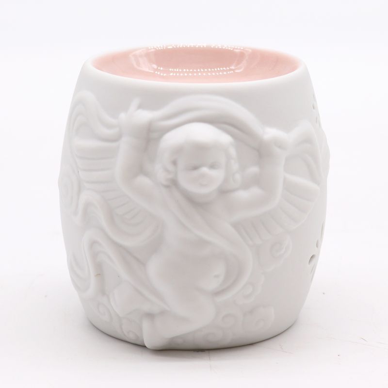 Klassische weiße Aromalampe - Verschiedene Designs mit Engeln