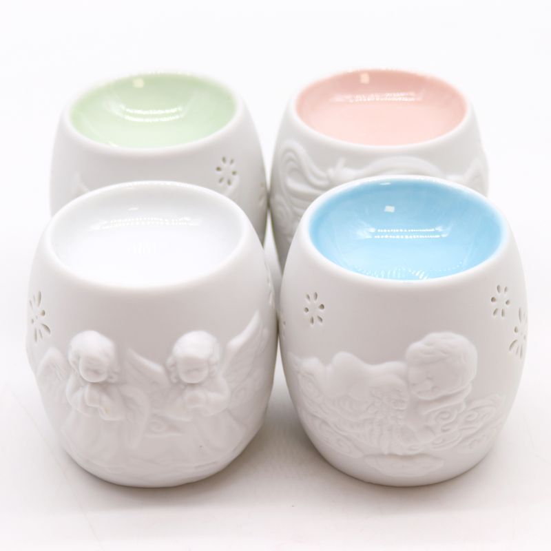Klassische weiße Aromalampe - Verschiedene Designs mit Engeln