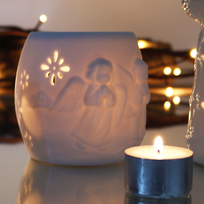 Klassische weiße Aromalampe - Verschiedene Designs mit Engeln