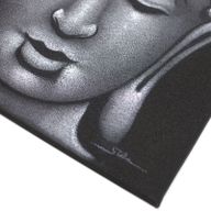 Buddha Gemälde -  Grau - Sand-Finish