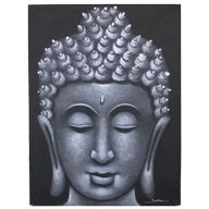 Buddha Gemälde - Grau - Brokatdetail
