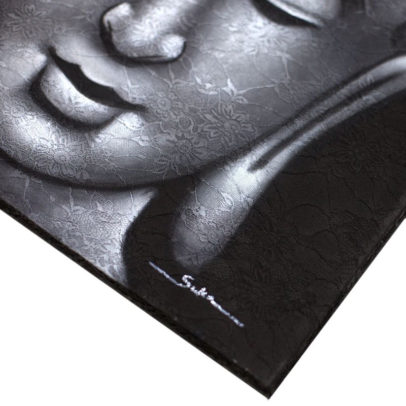 Buddha Gemälde - Grau - Brokatdetail