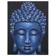 Buddha Gemälde - Blau - Brokatdetail