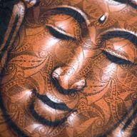 Buddha Gemälde - Kupfer - Brokatdetail