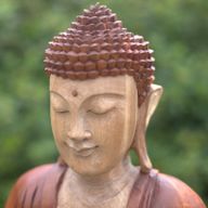 Handgeschnitzter Buddha - 60cm Willkommen