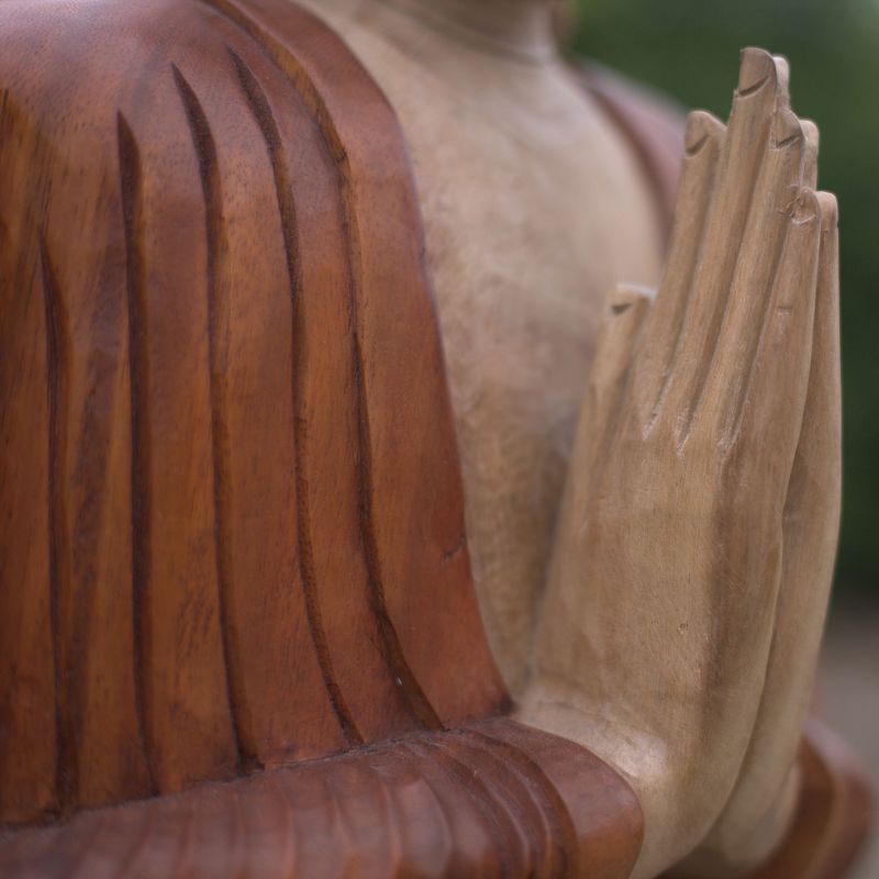 Handgeschnitzter Buddha - 60cm Willkommen