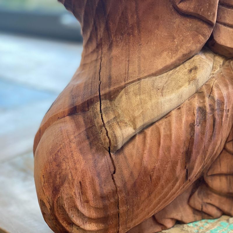 Handgeschnitzter Buddha - 60cm Willkommen