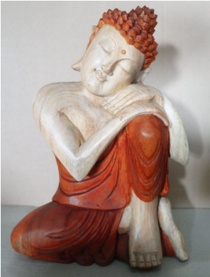 Handgeschnitzter Buddha - 30cm Denkend
