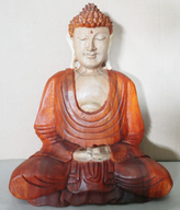 Handgeschnitzter Buddha - 30cm Hände im Schoß