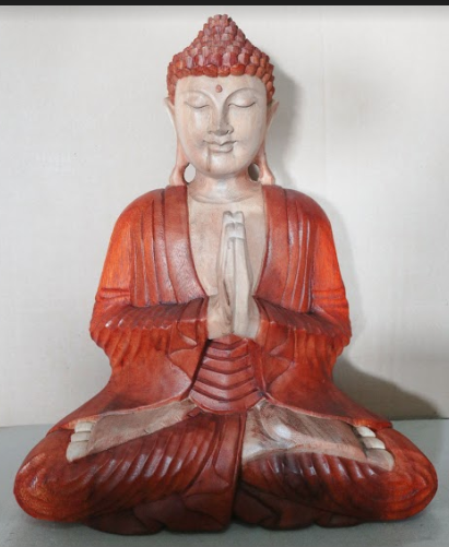 Handgeschnitzter Buddha - 40cm Willkommen