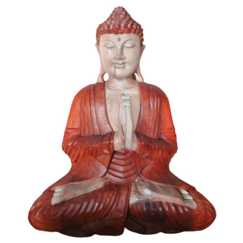 Handgeschnitzter Buddha - 40cm Willkommen