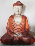 Handgeschnitzter Buddha - 40cm Hände im Schoß
