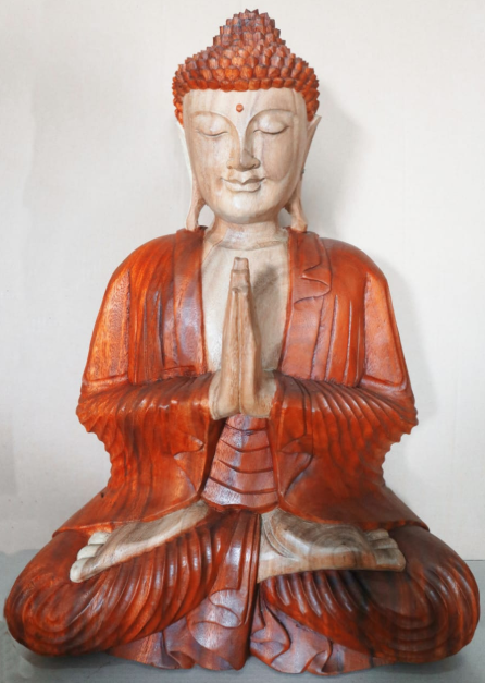 Handgeschnitzter Buddha - 60cm Willkommen