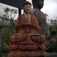 Handgeschnitzter Buddha - 80cm Willkommen