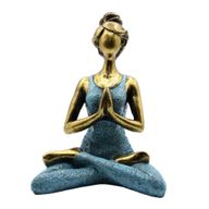 Yoga Lady Figur -  Bronze & Türkis 24cm