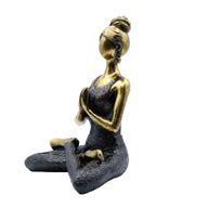 Yoga Lady Figur -  Bronze & Schwarz 24cm