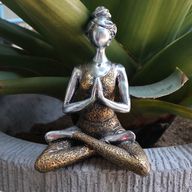 Yoga Lady Figur -  Silver & Gold 24cm