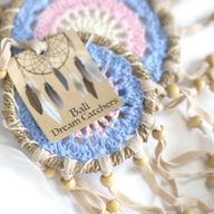 Pastellblauer Macramé-Traumfänger 12cm (verschiedene)