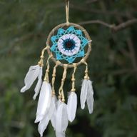 Pastellblauer Macramé-Traumfänger 12cm (verschiedene)