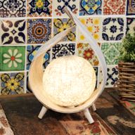 Natürliche Kokosnusslampe - Weiß Gewaschen