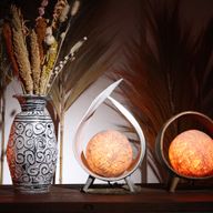 Natürliche Kokosnusslampe - Weiß Gewaschen