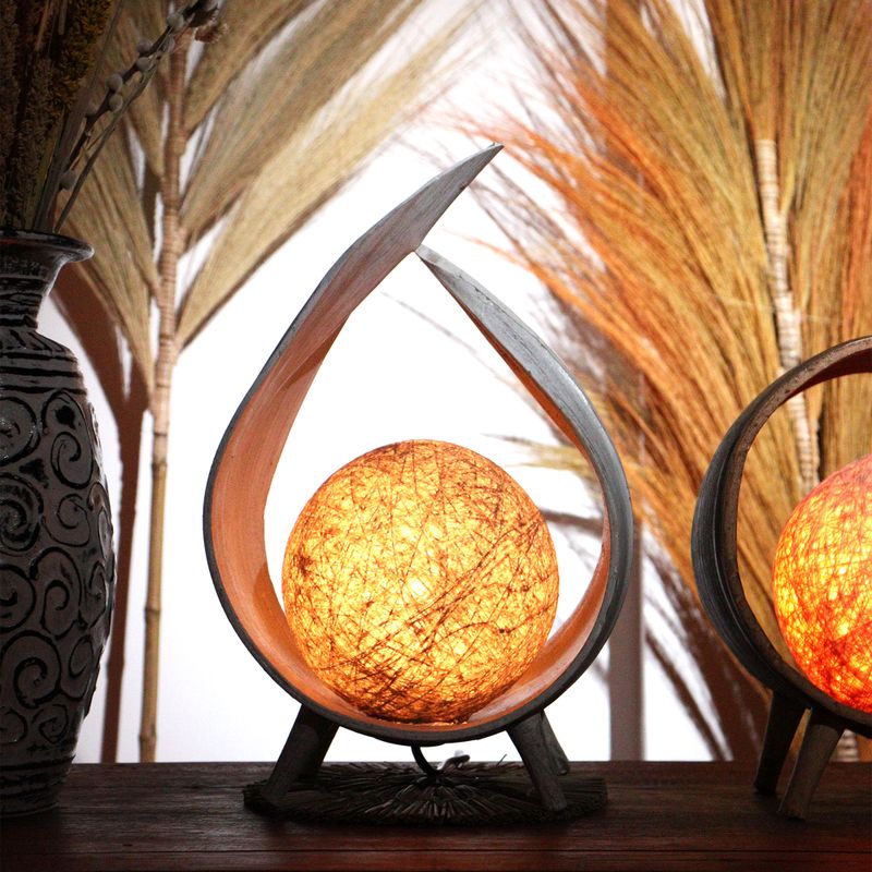 Natürliche Kokosnusslampe - Weiß Gewaschen