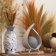 Natürliche Kokosnusslampe - Weiß Gewaschen