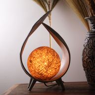 Natürliche Kokosnusslampe - Weiß Gewaschen