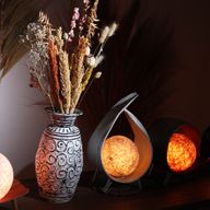 Natürliche Kokosnusslampe - Grau Gewaschen