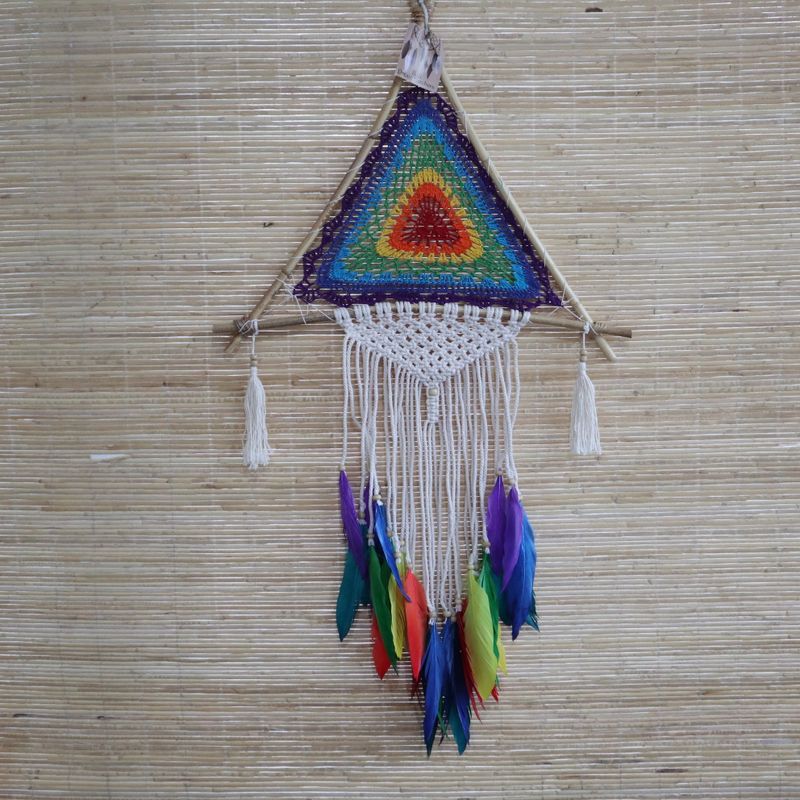 Bali-Traumfänger- Große bunte Pyramide