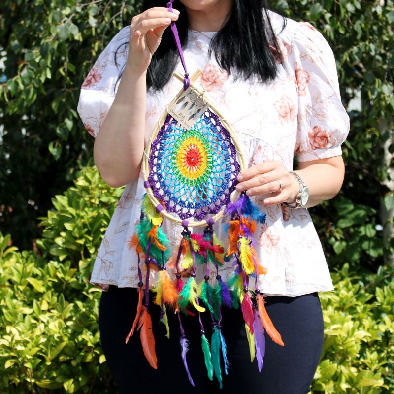Bali-Traumfänger - Mittlere bunte Träne