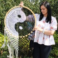 Bali-Traumfänger - Extragroßes Yin Yang D: 50cm