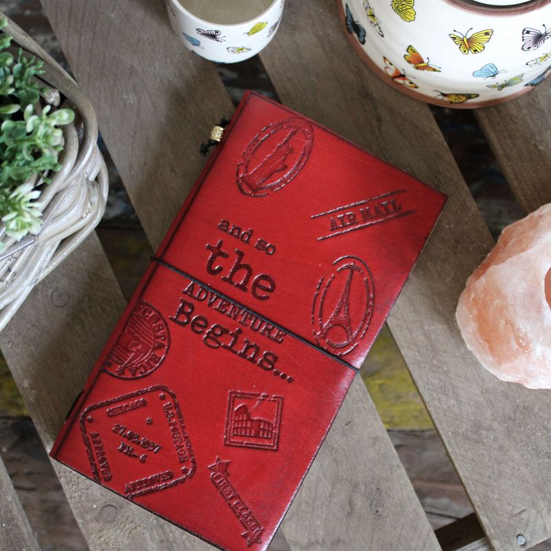 Handgemachtes Ledertagebuch - Kleines Buch der großen Pläne - Rot (80 Seiten)