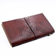 Handgemachtes Ledertagebuch- Reise um die Welt - Brown (80 Seiten)