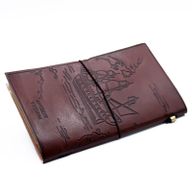 Handgemachtes Ledertagebuch- Unser Familienabenteuerbuch - Braun  (80 Seiten)