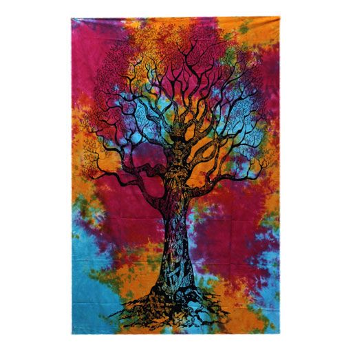 Tagesdecke aus Baumwolle / Wandbehang-  Winter Tree