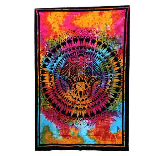 Tagesdecke aus Baumwolle / Wandbehang-  Hamsa