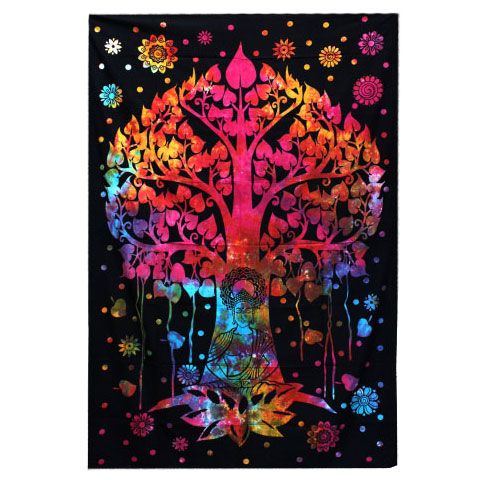 Doppelte Tagesdecke aus Baumwolle / Wandbehang- Bodhi Tree