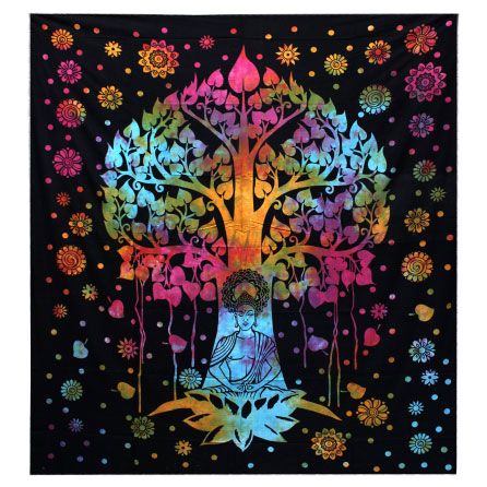 Tagesdecke aus Baumwolle / Wandbehang- Bodhi Tree