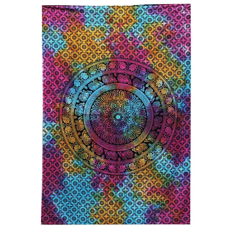 Doppelte Tagesdecke aus Baumwolle / Wandbehang-Mandala Elephant