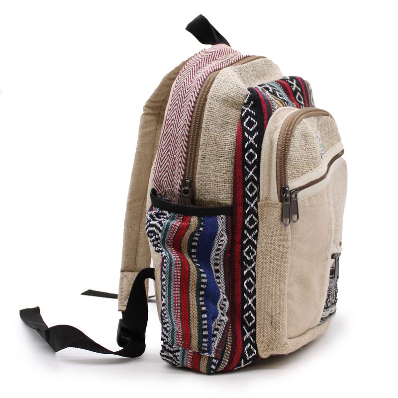 Kleiner Hanf-Rucksack – Zick-Zack-Reißverschluss-Stil