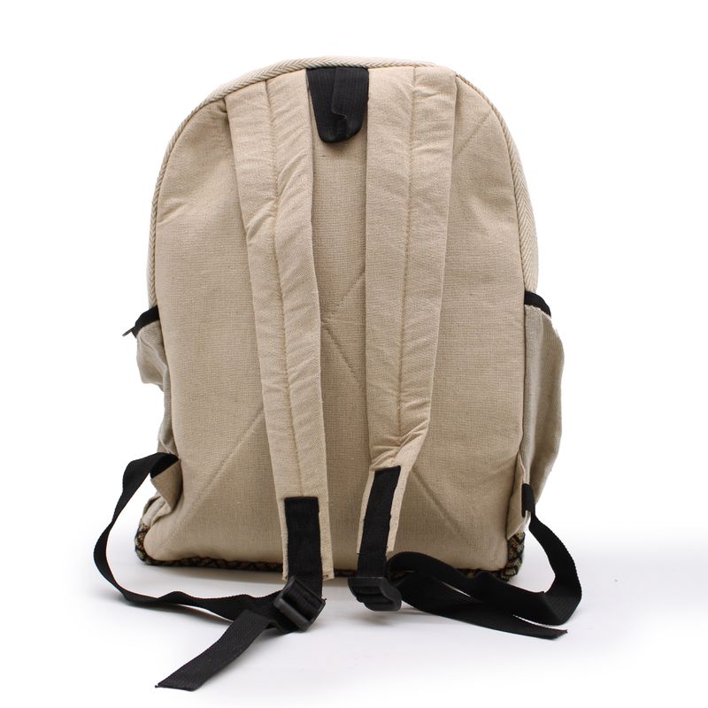 Großer Hanf-Rucksack – Stil mit geraden Reißverschlüssen