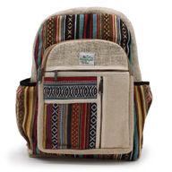 Großer Hanf-Rucksack – Stil mit geraden Reißverschlüssen