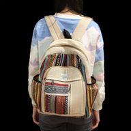 Großer Hanf-Rucksack – Stil mit geraden Reißverschlüssen