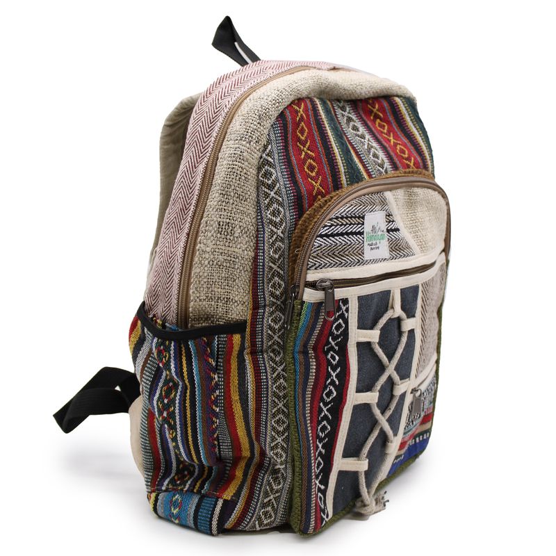 Großer Hanfrucksack im Seil- und Taschenstil