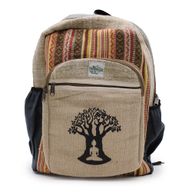 Großer Hanf-Rucksack – Bodhi-Baum-Design